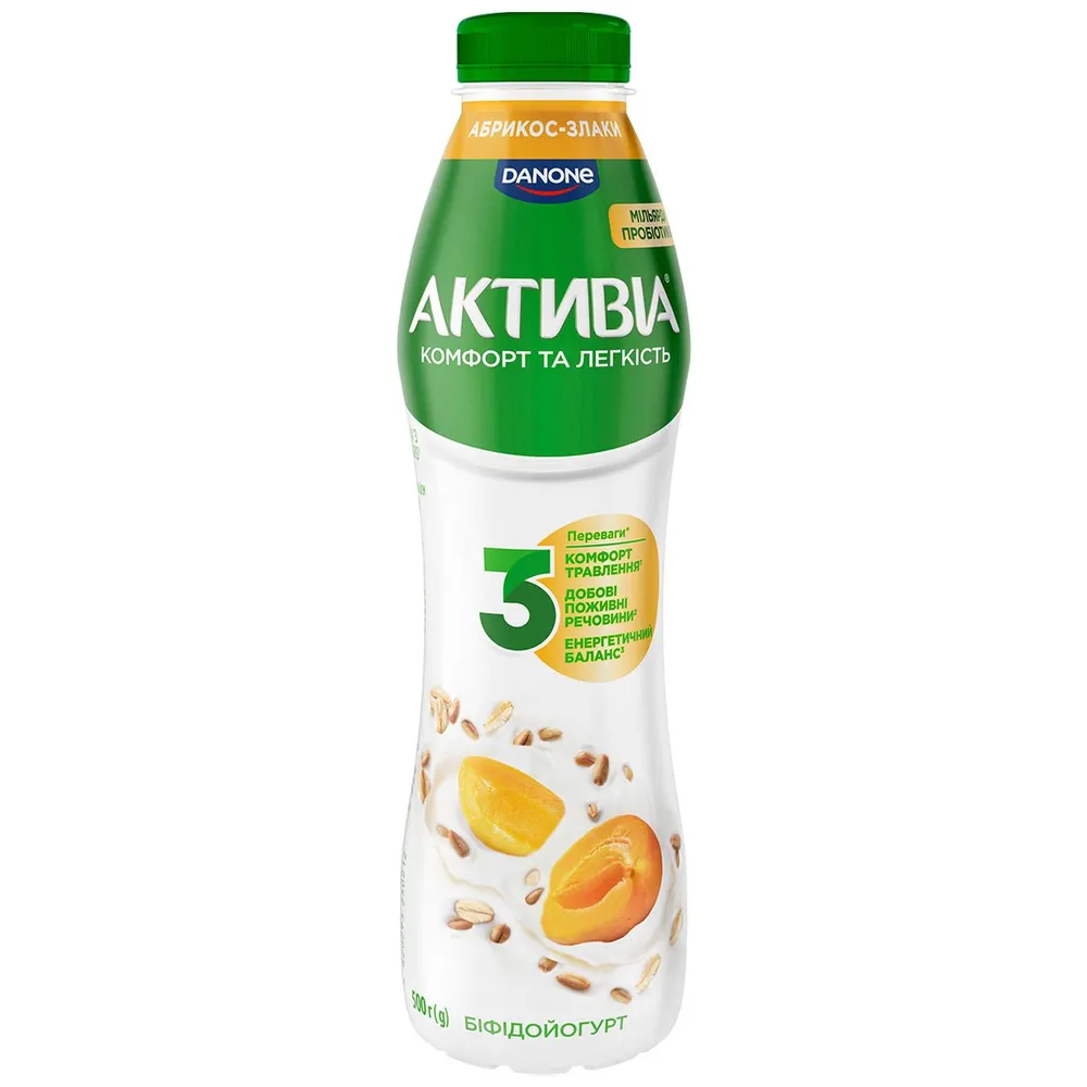 Йогурт Активіа Абрикос-злаки 500гр  арт. 09651 