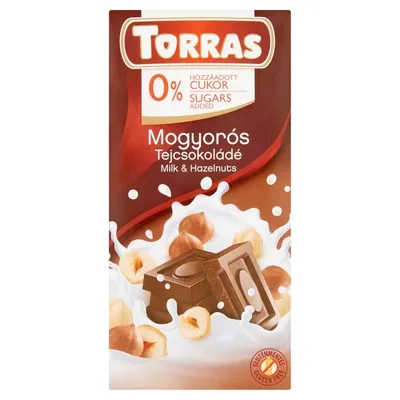 Шоколад Torras Мол.з горіхом 75гр  арт. 08604