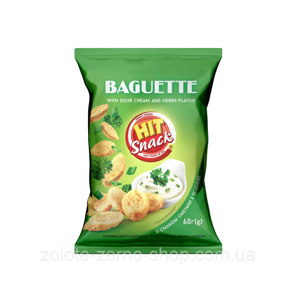 Сухарики Hit Snack Сметана-зелень 60гр  арт. 09585 
