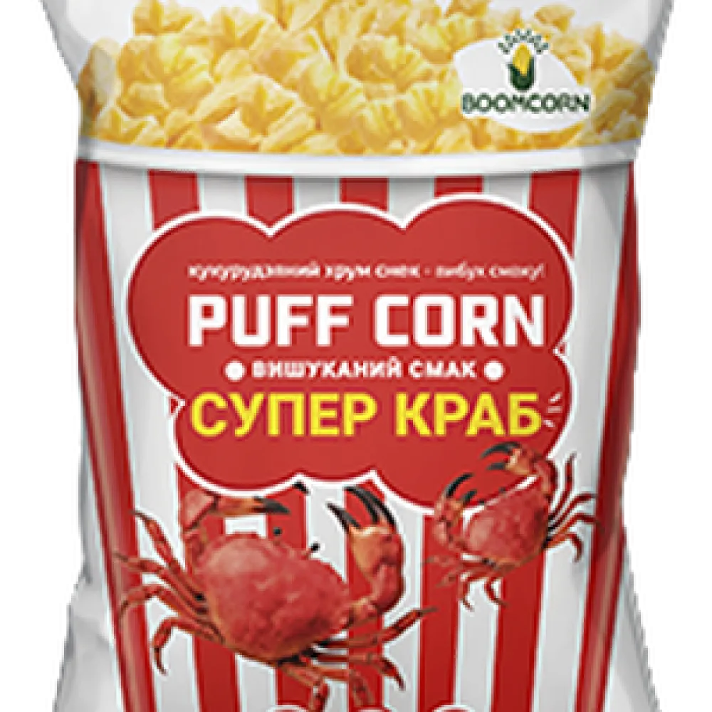Кукурудзяні палички BoomCorn Puff Corn супер краб 120гр  арт. 10926 