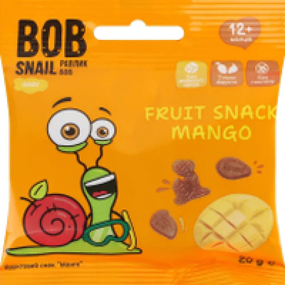 Фруктовий снек Bob Snail Манго 20гр  арт. 02969 