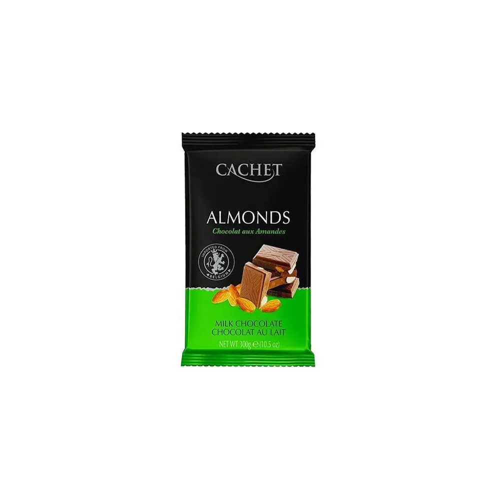 Шоколад Cachet Молочний з мигдалем 300гр  арт. 07431 