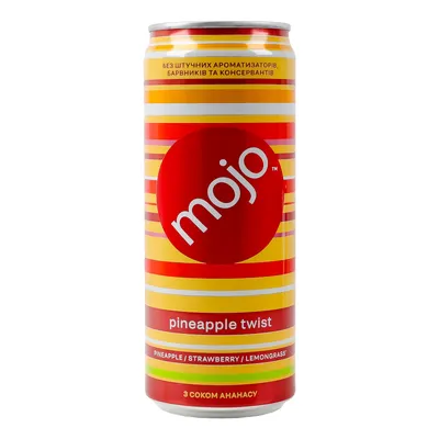 Напій газований Mojo Pineapple twist з/б 0,33л  арт. 09377