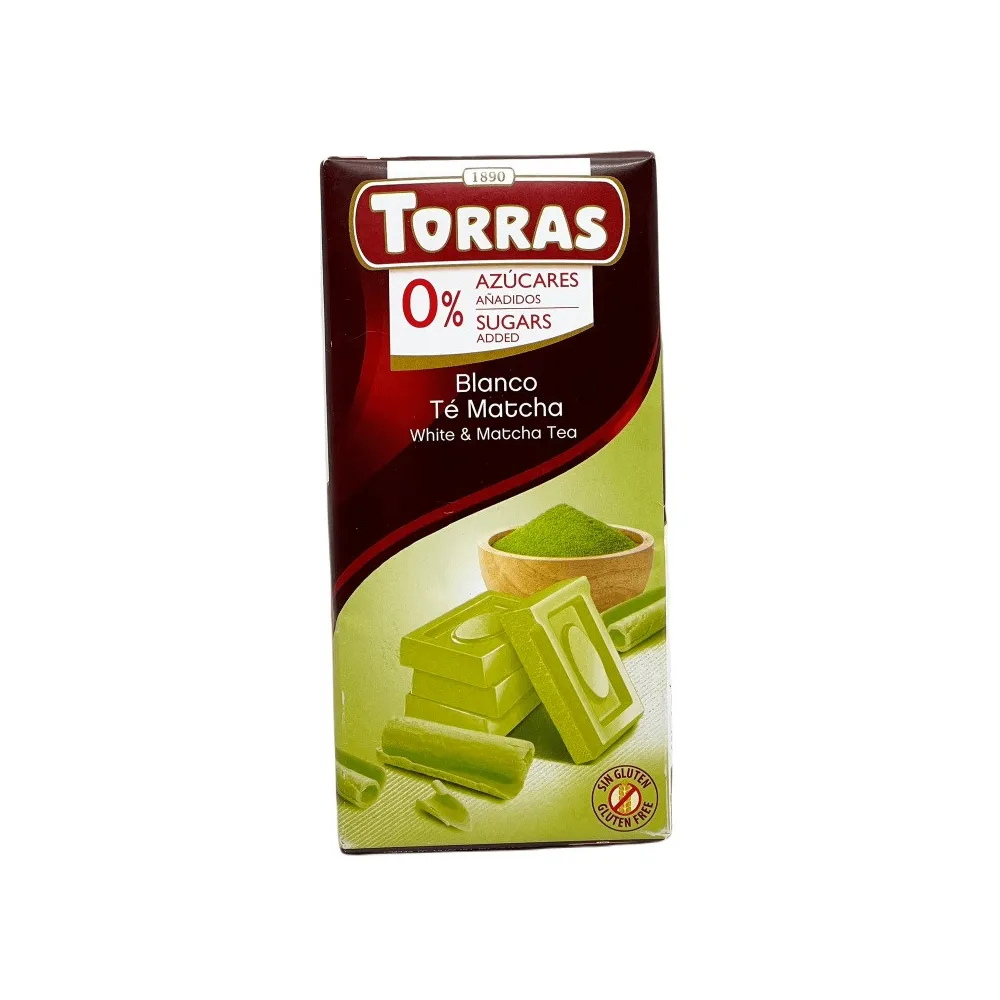 Шоколад Torras 0% цукру білий з матчею 75гр  арт. 07863 