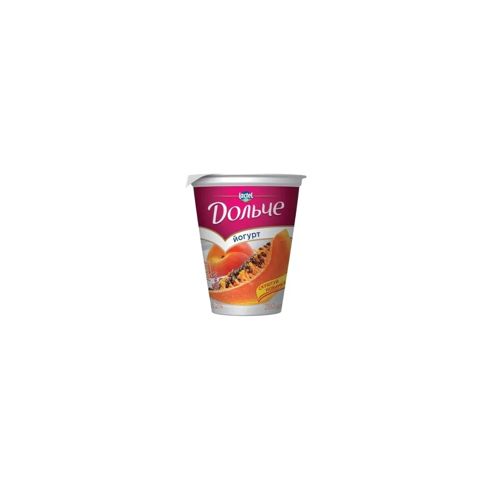 Йогурт Дольче Персик-папайя 280гр  арт. 09327 
