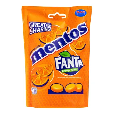 Цукерка Жув.Mentos апельсин 160гр  арт. 03543