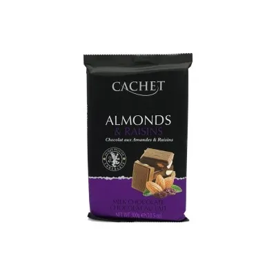 Шоколад Cachet Мигдаль-родзинки 300гр  арт. 10600