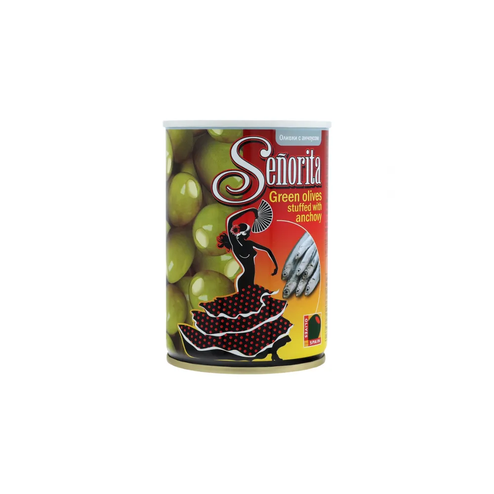 Оливки Senorita з анчоусами 280гр  арт. 00491 