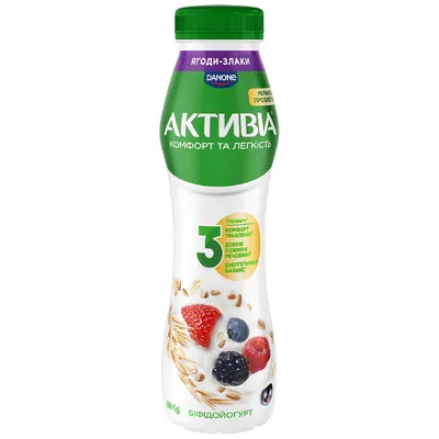 Йогурт Активіа Ягоди-злаки 260гр  арт. 09992