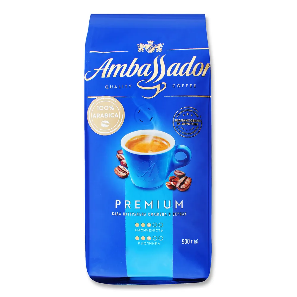 Кава зерно Ambassador Premium 500гр  арт. 03235 