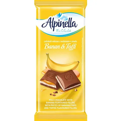 Шоколад Alpinella Банан-тоффі 100гр  арт. 10327
