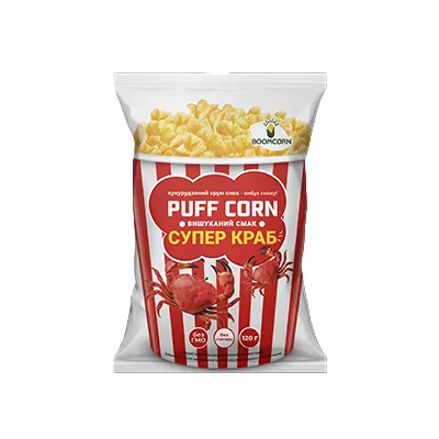 Кукурудзяні палички BoomCorn Puff Corn супер краб 120гр  арт. 10926