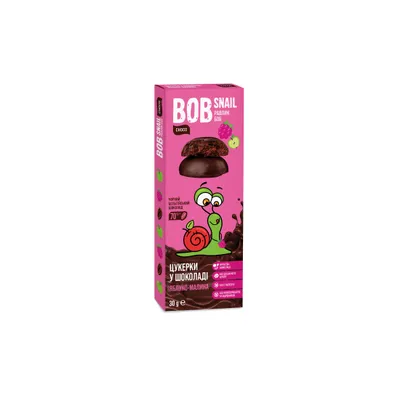 Цукерка Bob Snail Яблучно-мал. в шок. 30гр  арт. 07112