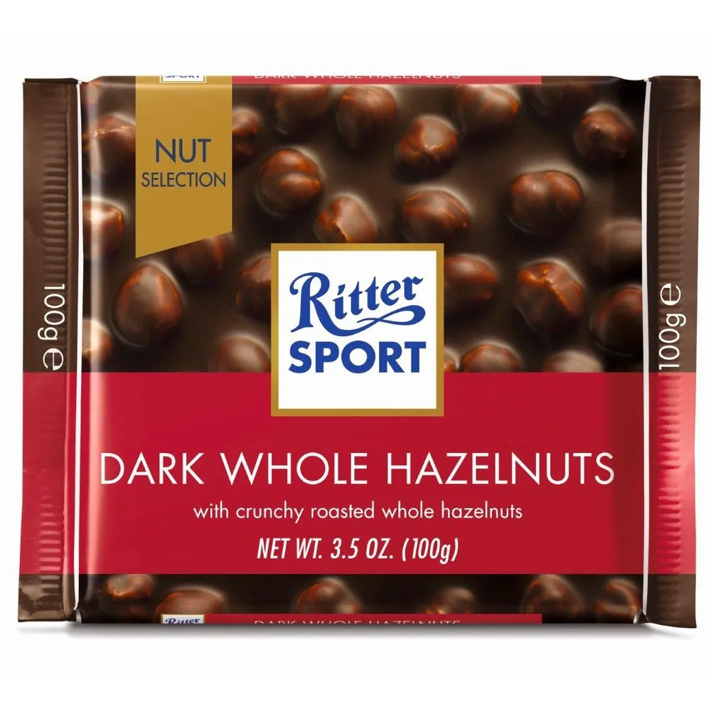 Шоколад Ritter Sport Dark Whole Hazelnuts 100гр  арт. 08647 