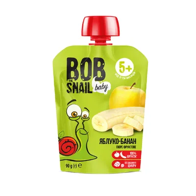 Пюре фруктове Bob Snail Яблуко банан 90гр  арт. 02689