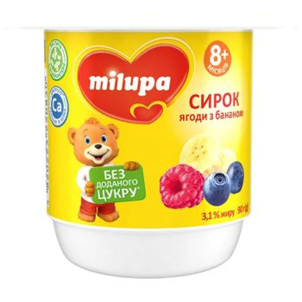 Сирок Milupa ягоди з бананом , стак. 90гр  арт. 10895 