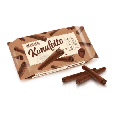 Вафельні трубочки Roshen Konafetto крем-какао 140гр  арт. 08339