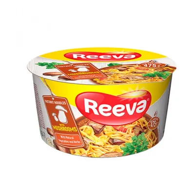 Вермішель швидкого приготування Reeva Гриби (тарілка) 75гр  арт. 02964