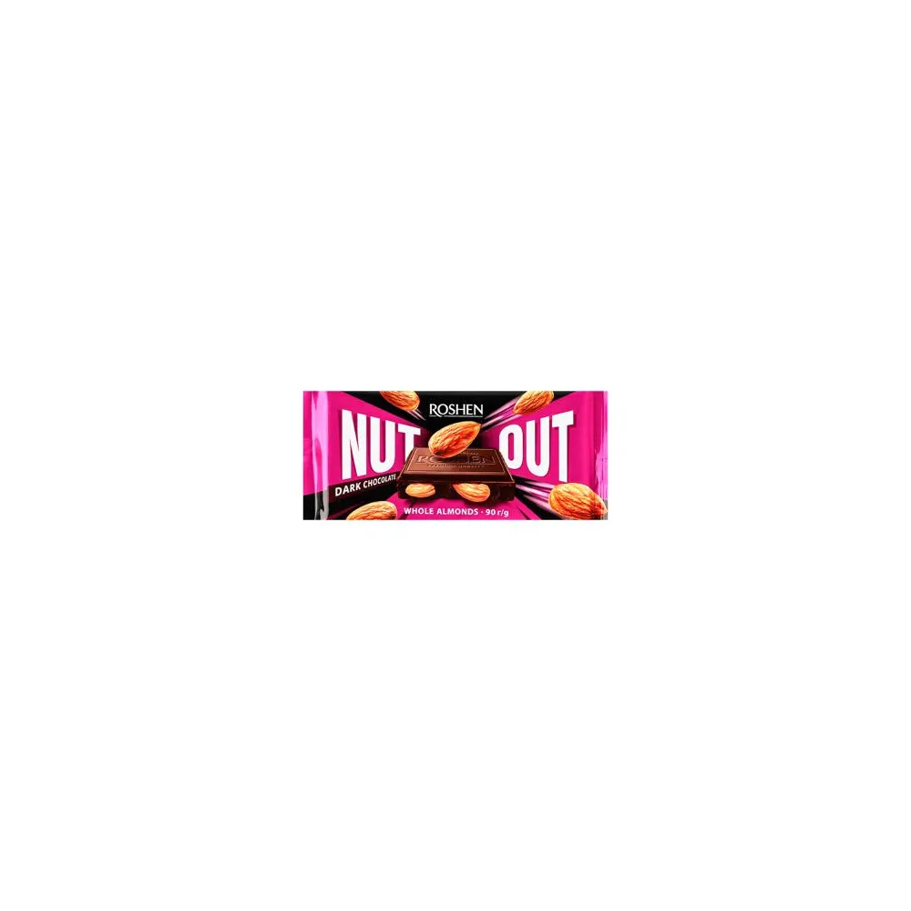Шоколад Roshen Nut Чорний з мигдалем 90гр  арт. 08798 